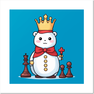 Christmas Chess Snowman Posters and Art